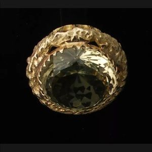 Estate Huge Heavy 48ct+ Citrine 14k gold ring Sz 8